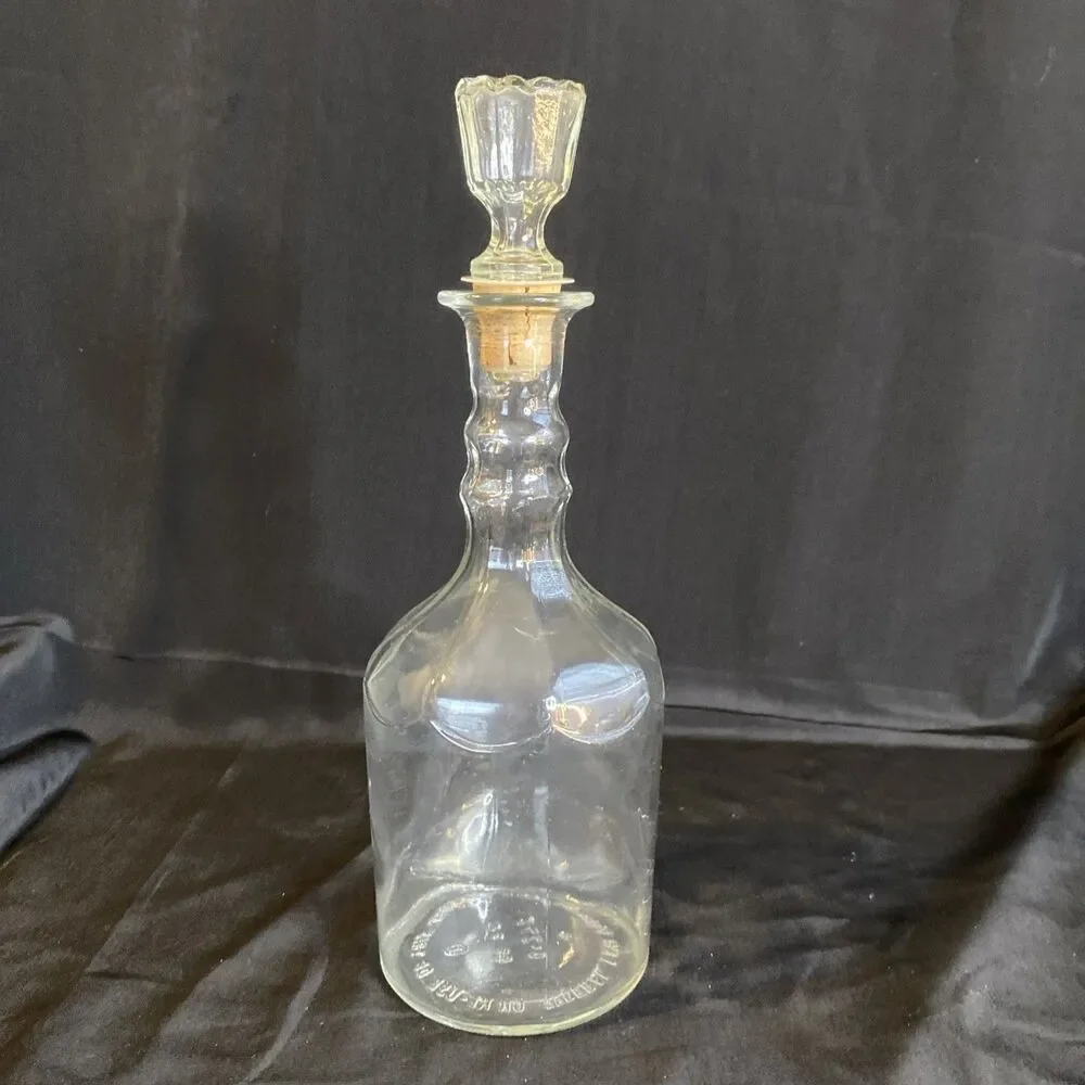 Vintage Prohibition Era Liquor Bottle Decanter Federal Law Prohibits Sale 12”
